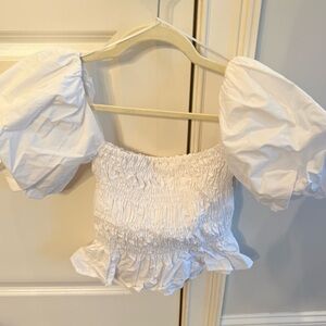 AFRM off shoulder Ruched Top White Size XS